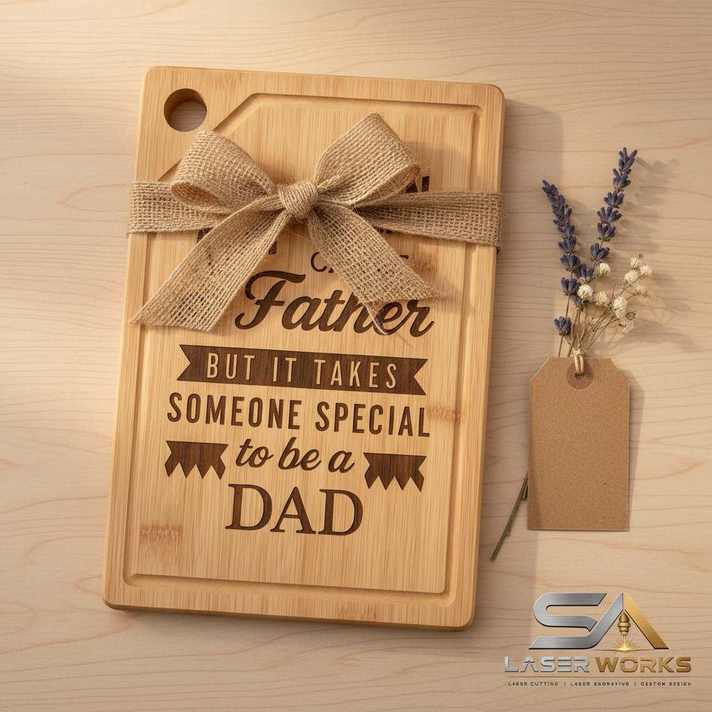 Any Man Can Be a Father – gift presentation with jute bow