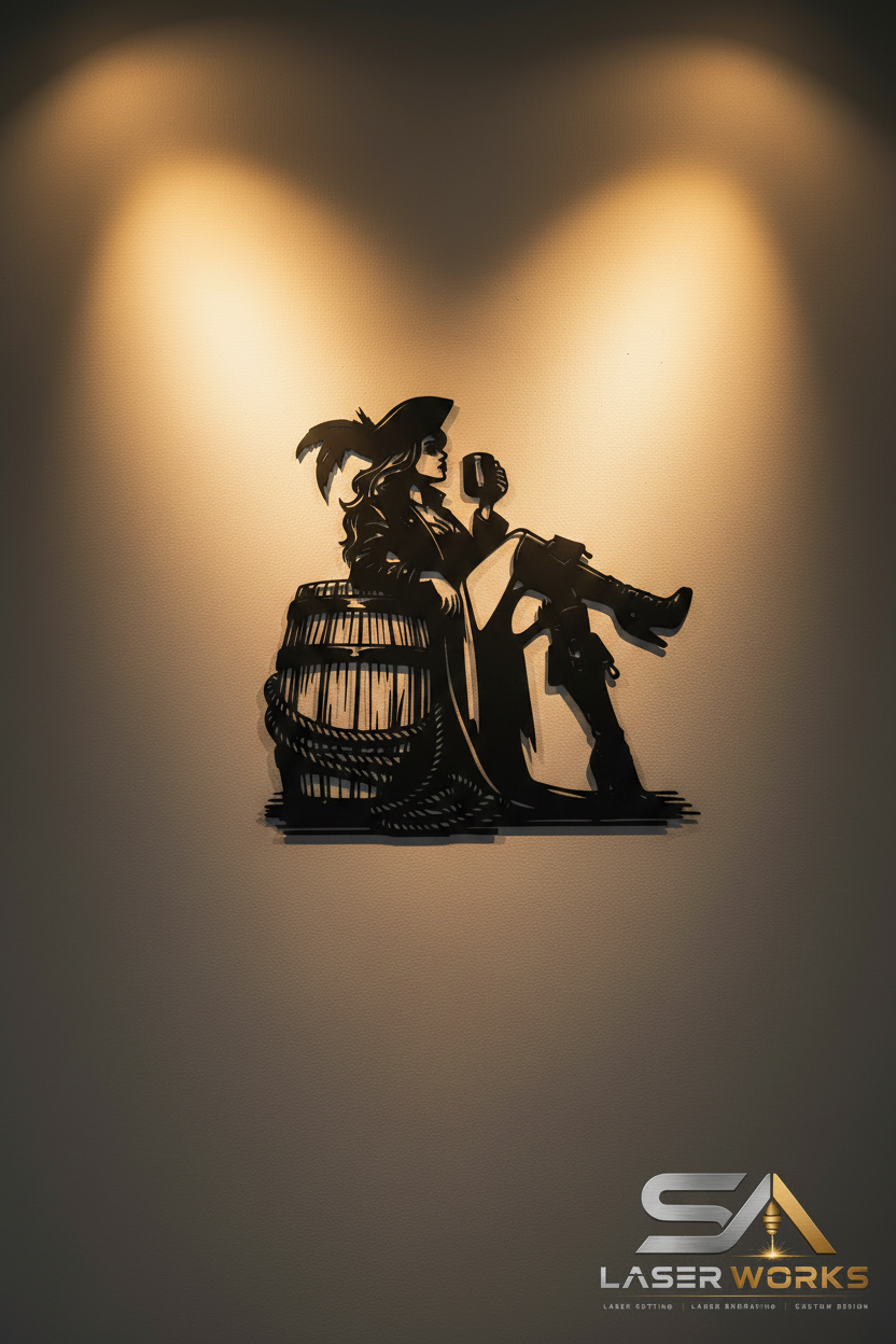 Pirate Lady - Double Spotlight Beige Wall