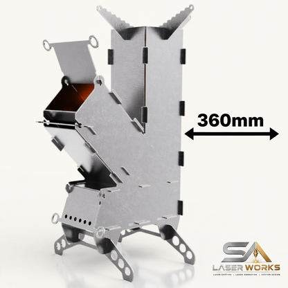 Rocket Stove 360mm Front to Back